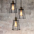ALYX 3PACK Retro Pendant Light Industrial Loft Cage Lamps Indoor E27 Bar Light Black