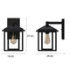 OSAKA Japanese Style Outdoor Exterior Wall Sconce Light Glass Black E27 IP44 - 7Pandas Australia