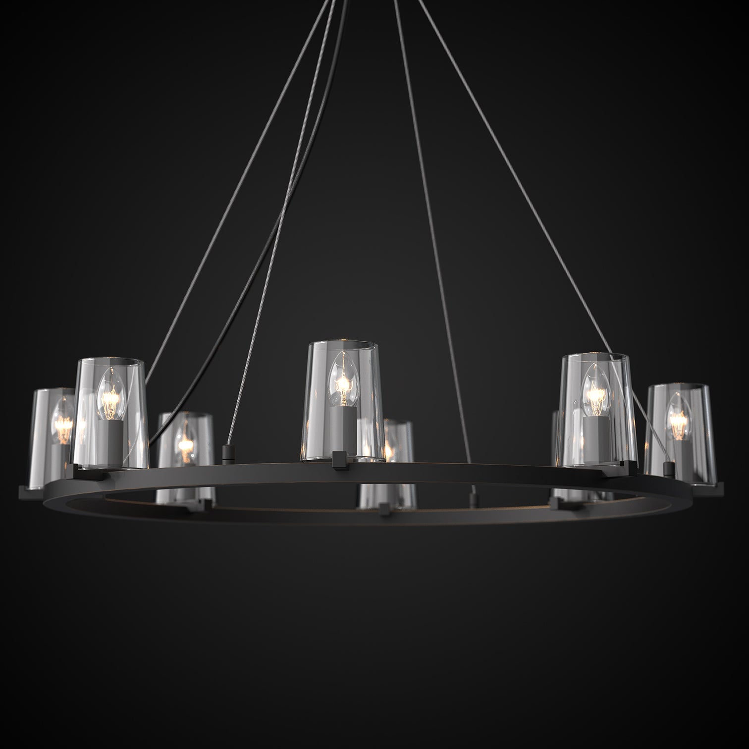 CANOVA 8-Light Circular large Contemporary Chandelier Bronze 90cm diameter E14 base - 7Pandas Australia