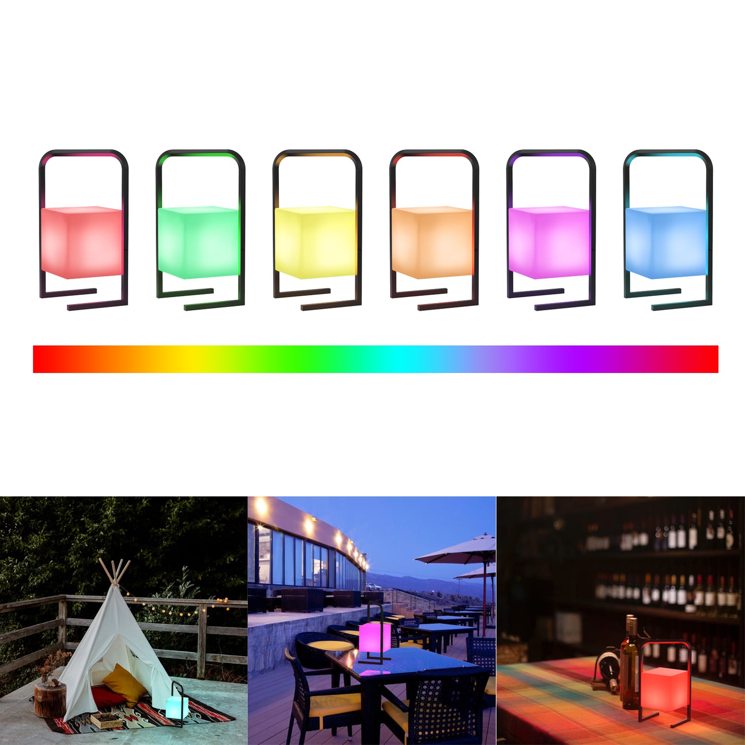 2PACK Portable LED Cube Decorative Light，Party lights，AC Charging, 16 RGB Color Changing 26CM - 7Pandas Australia