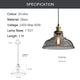 FORTUNE 1-Light Retro Glass Pendant Light Smoke E27 - 7Pandas Australia