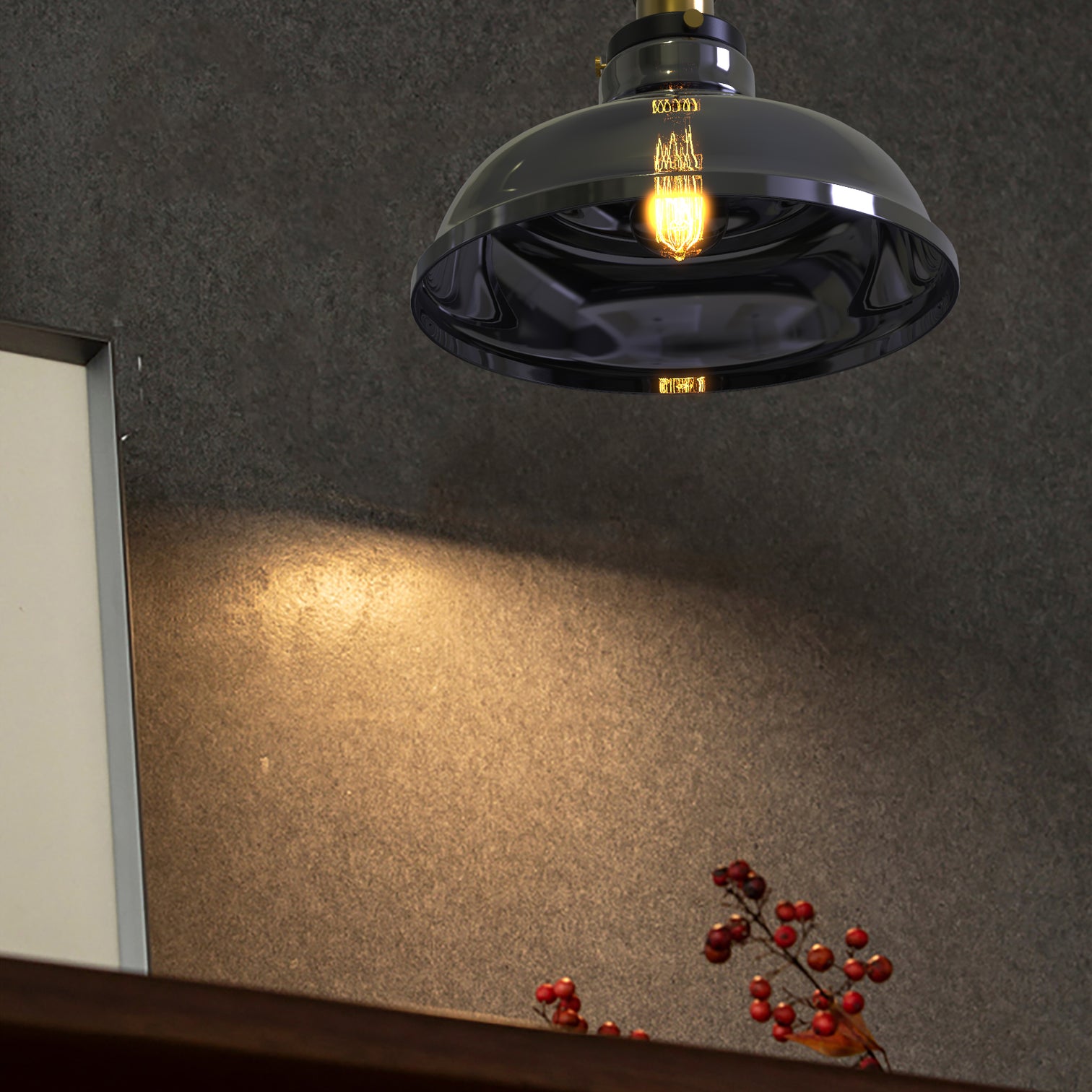 FORTUNE 1-Light Retro Glass Pendant Light Smoke E27 - 7Pandas Australia