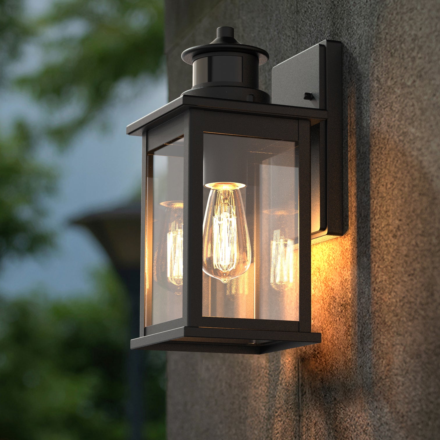 IKO Motion Sensor Outdoor Lights Wall Mount Dusk to Dawn Exterior Light Fixture IP44 Weather proof Matt Black - 7Pandas Australia