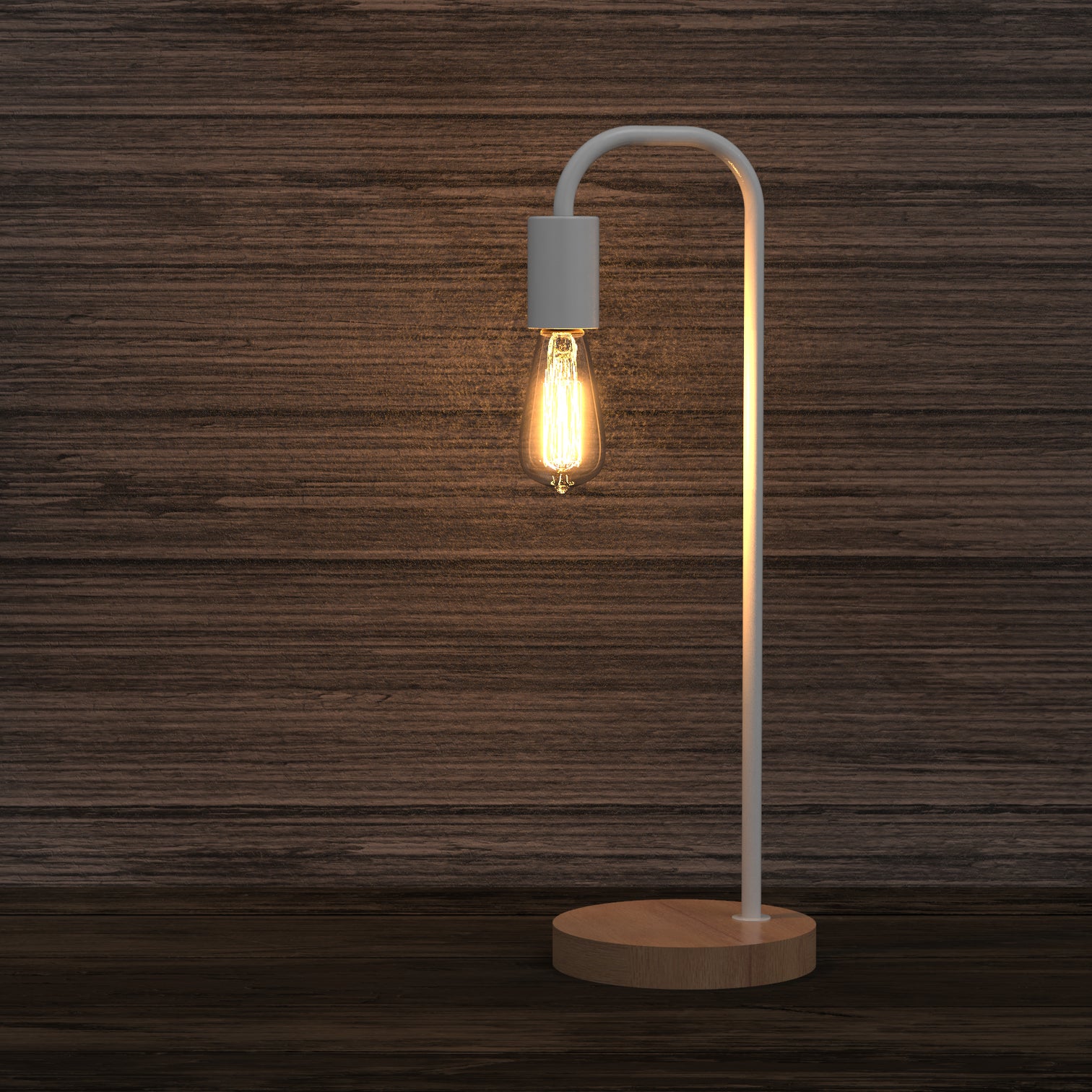 SEABROOK Nordic Style Stylish Table lamp with wood Base E27 Black White - 7Pandas Australia